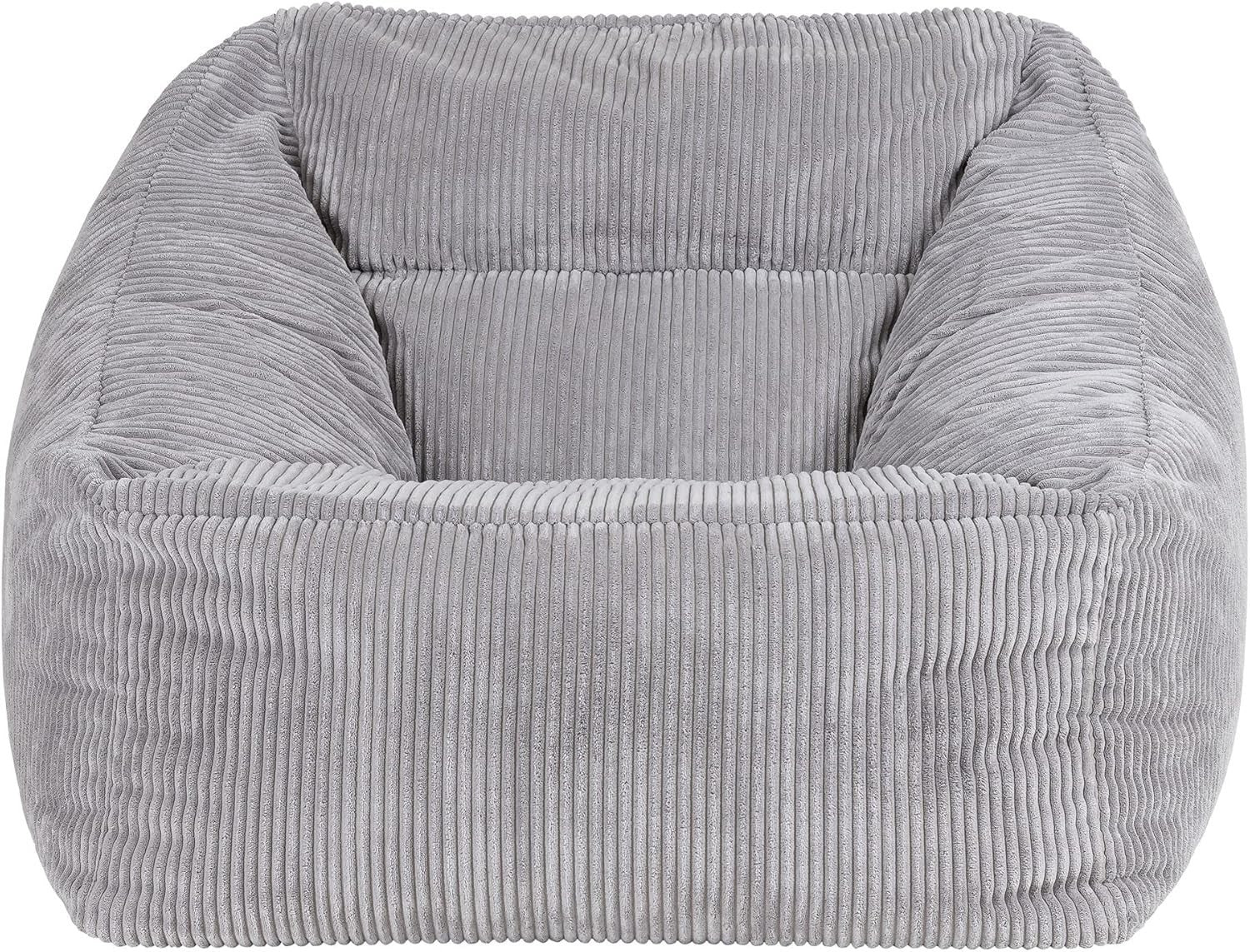 Grey Cord Bean Bag Chair Adult Lounge Sofa Seat for Gaming & Living Room
