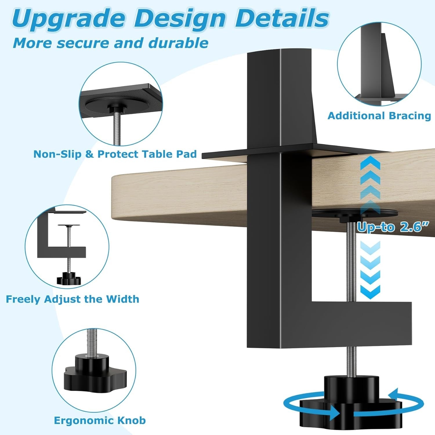 Dog Grooming Arm Clamp Adjustable Height Non Slip Pad Loop No Sit Holder