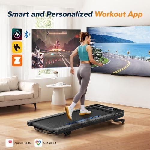 MERACH Auto-Incline Walking Pad 9%, 2.5HP Quiet Under-Desk Treadmill Home