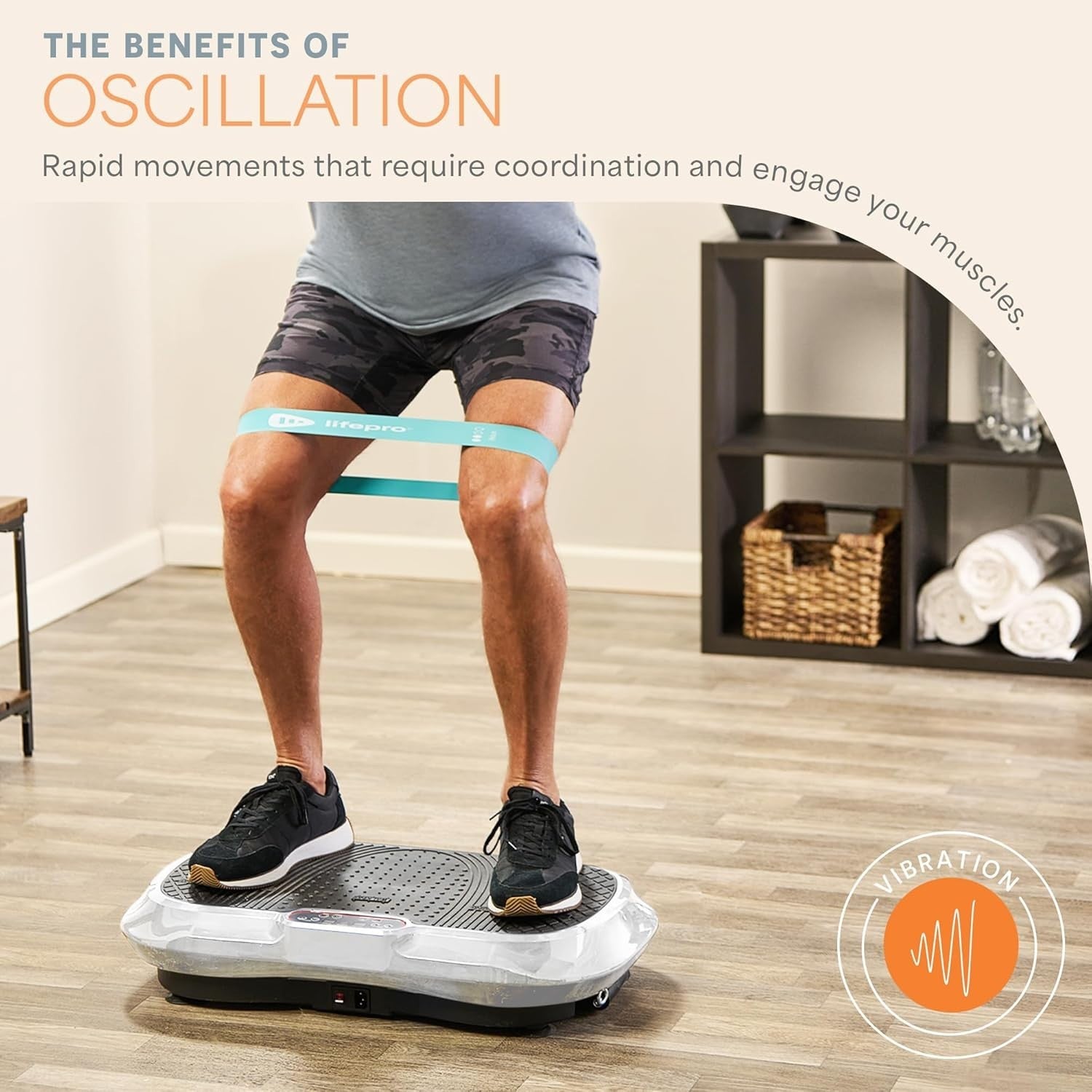 White Vibration Plate Exercise Machine Full Body Workout 99 Speeds