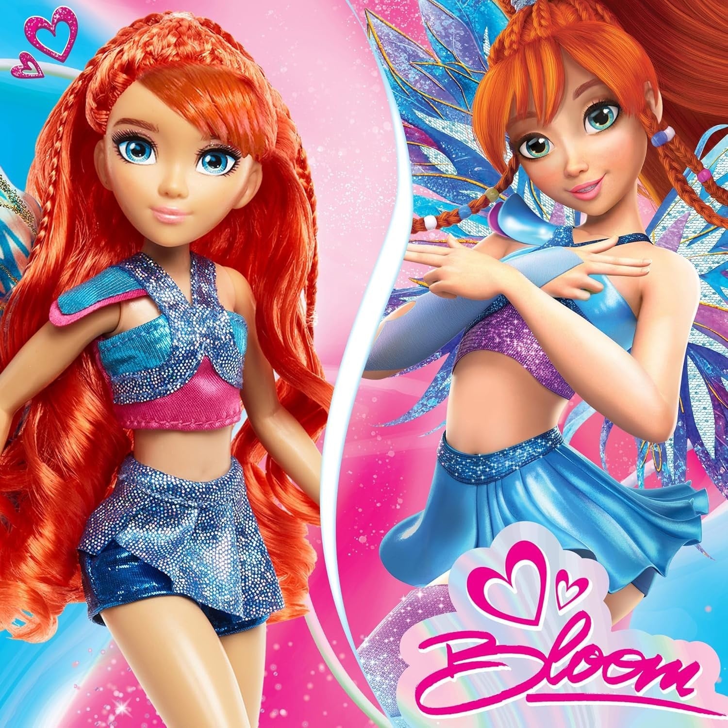 Fairy Fashion Doll with Wings Glitter Outfit Red Hair 10.5 Inch