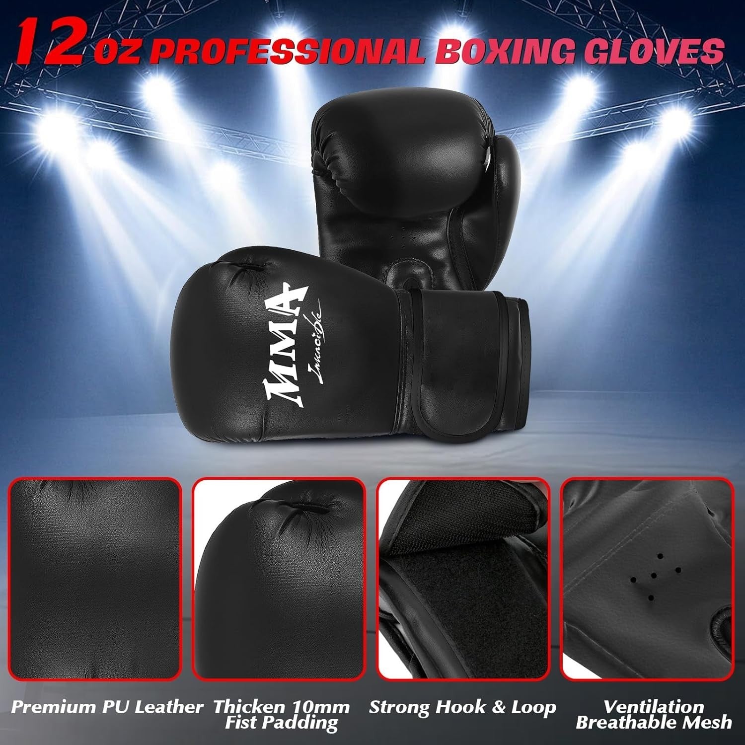 4ft Filled Hanging Punch Bag Boxing Training Kit Gloves Chains