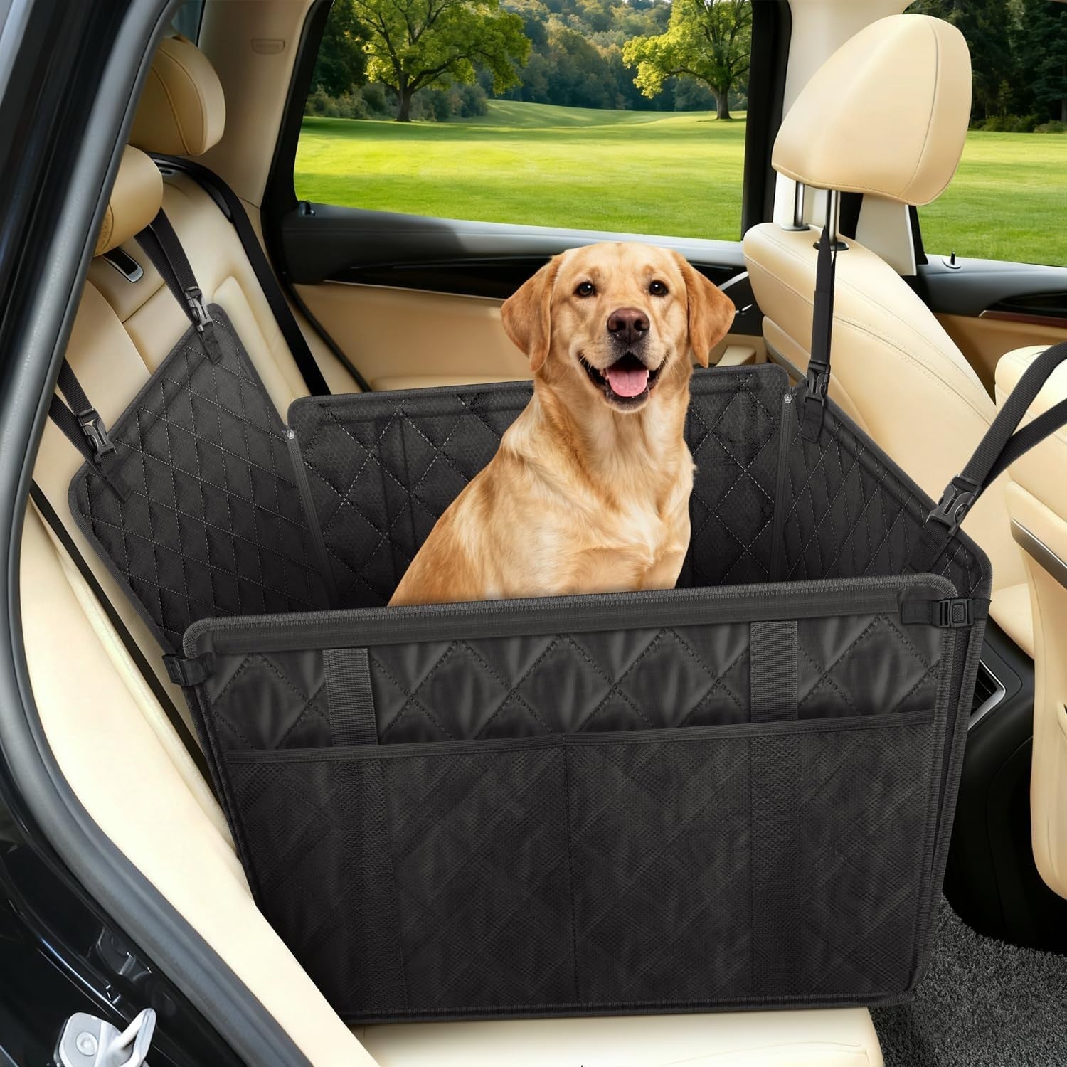 Extra Stable Dog Car Seat Waterproof Booster Bed Safety Belt 57lb