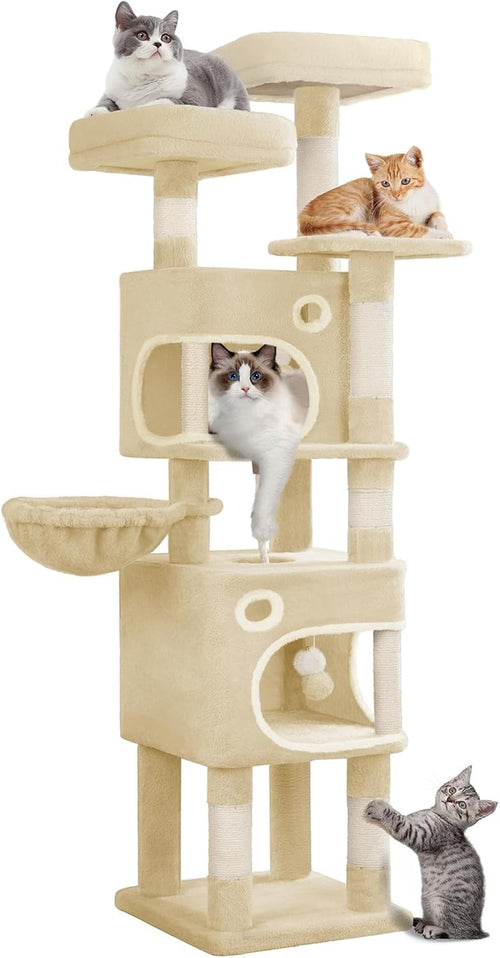 Cat Tree 159cm Tall Tower Condo Scratching Posts Platforms Caves & Basket