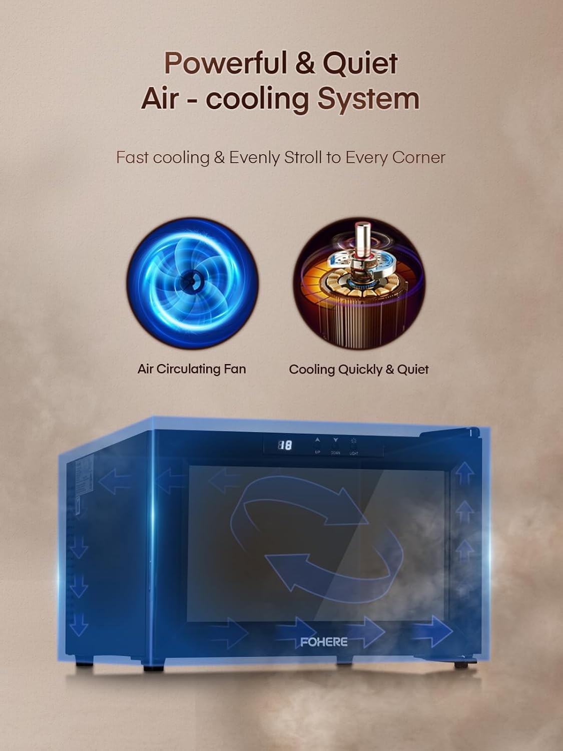 8 Bottle Wine Cooler Fridge Digital Temperature Control Quiet Tabletop