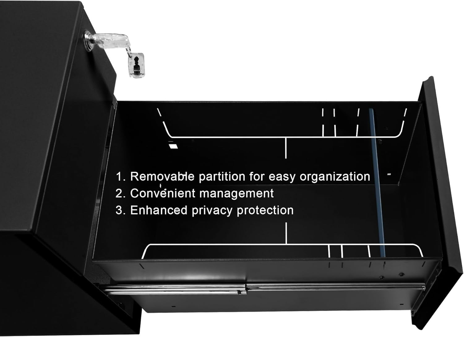 Black Locking Metal File Cabinet 2 Drawer Under Desk Rolling Storage