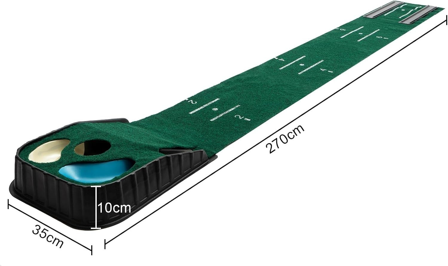 Golf Putting Mat Indoor Outdoor Training Set w/ Ball Return & Putting Cup
