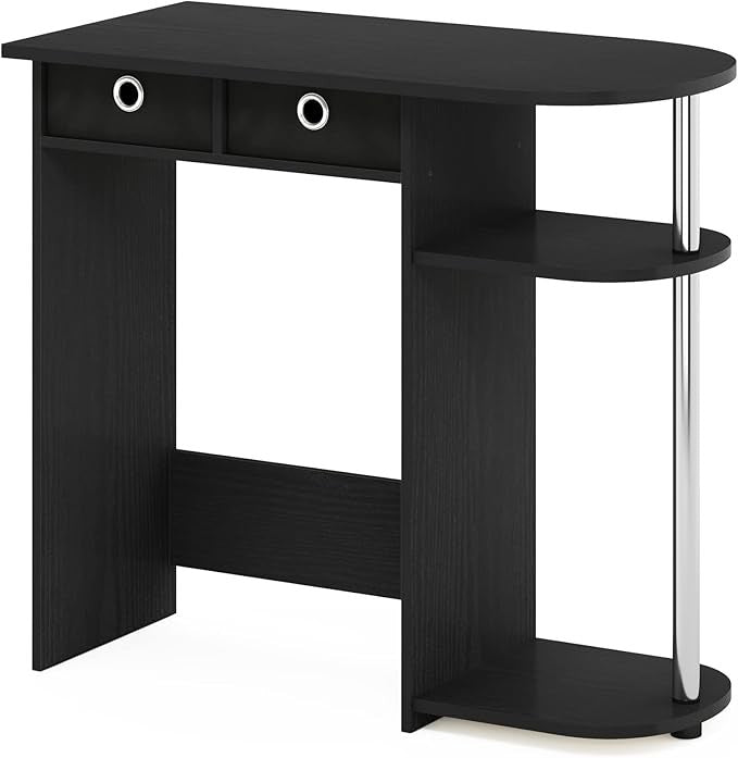 Compact Laptop Computer Desk Writing Table Storage Shelves Small Space