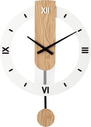 Modern Wooden Swing Wall Clock Silent Roman Numeral Hanging Clock Home Decor