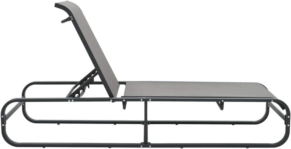Adjustable Outdoor Sun Lounger Recliner with Water-Resistant Textilene & Durable