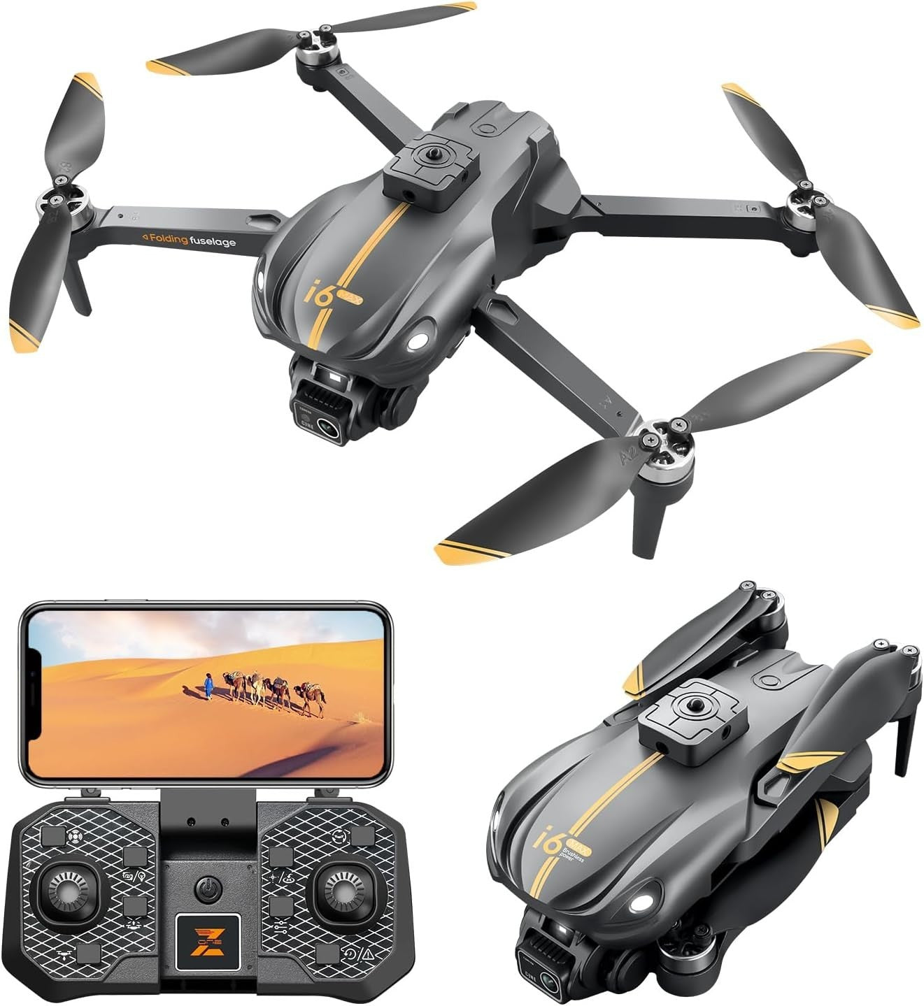 1080P HD Drone w/ 4-Way Obstacle Avoidance 3 Batteries FPV Camera for Beginners