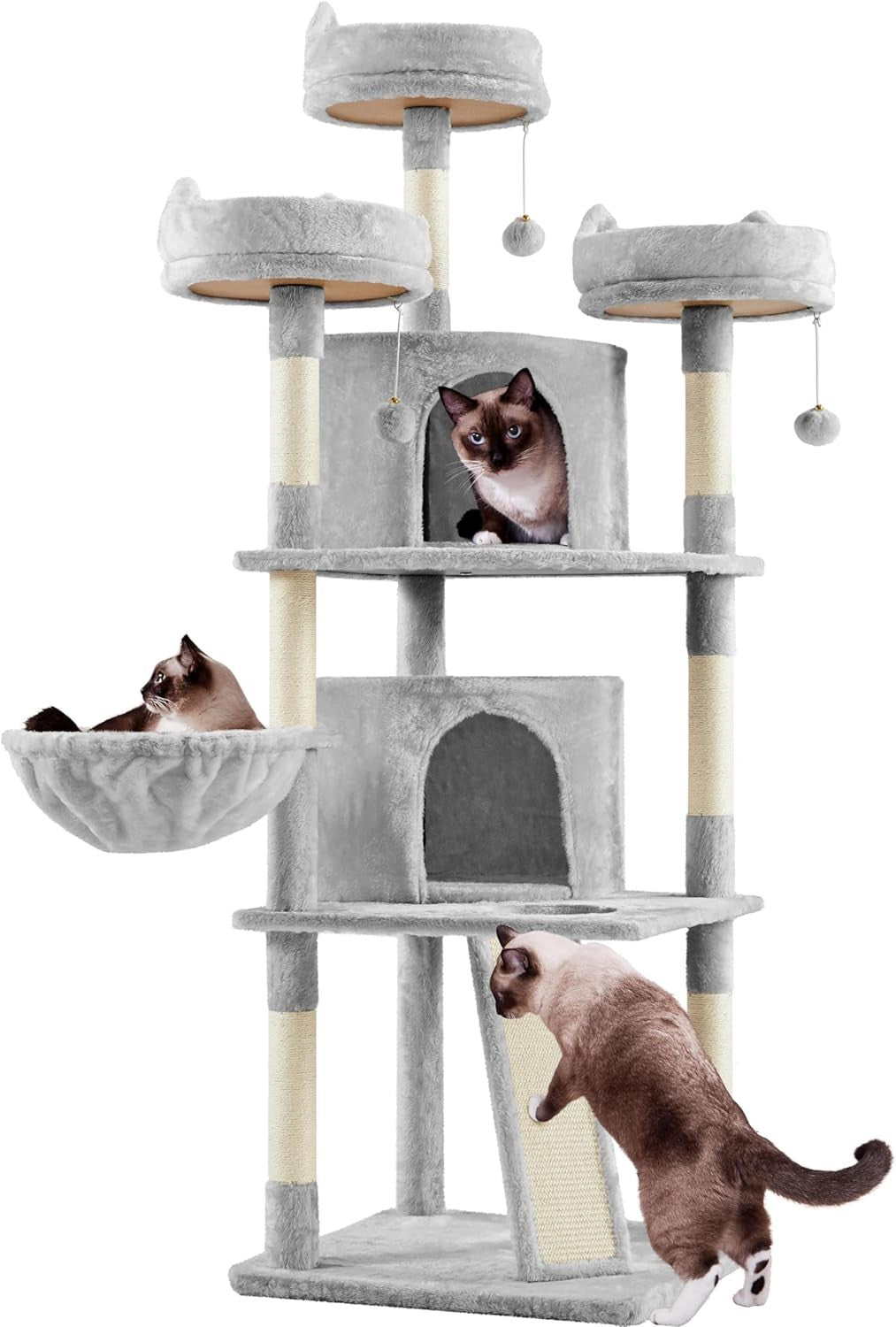 Tall Cat Tree Tower 175cm Multi Level Scratching Posts Condos