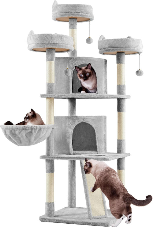 Tall Cat Tree Tower 175cm Multi Level Scratching Posts Condos
