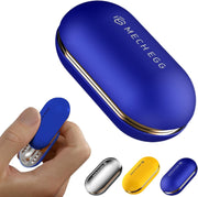 Blue Metal Egg Fidget Slider Quiet Click Stress Relief EDC
