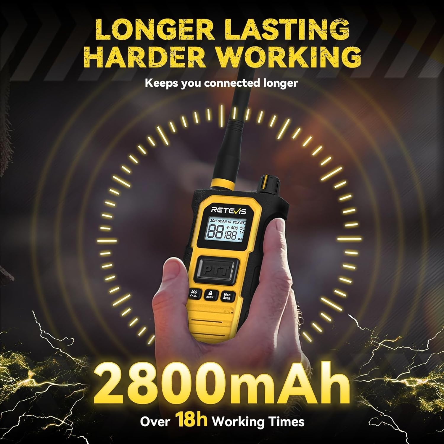 IP67 Waterproof Walkie Talkies 6 Pack Long Range Noise Reduction Radio