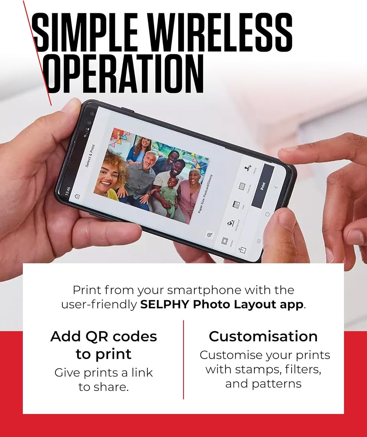 Portable Photo Printer White | Wireless Dye Sublimation 36 Sheets Bundle