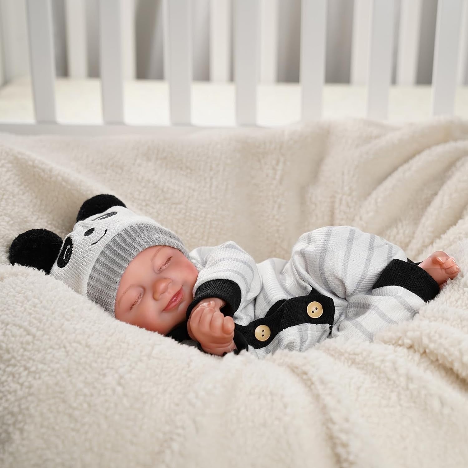 17” Reborn Baby Doll Soft Cloth Body Smiling Newborn Girl