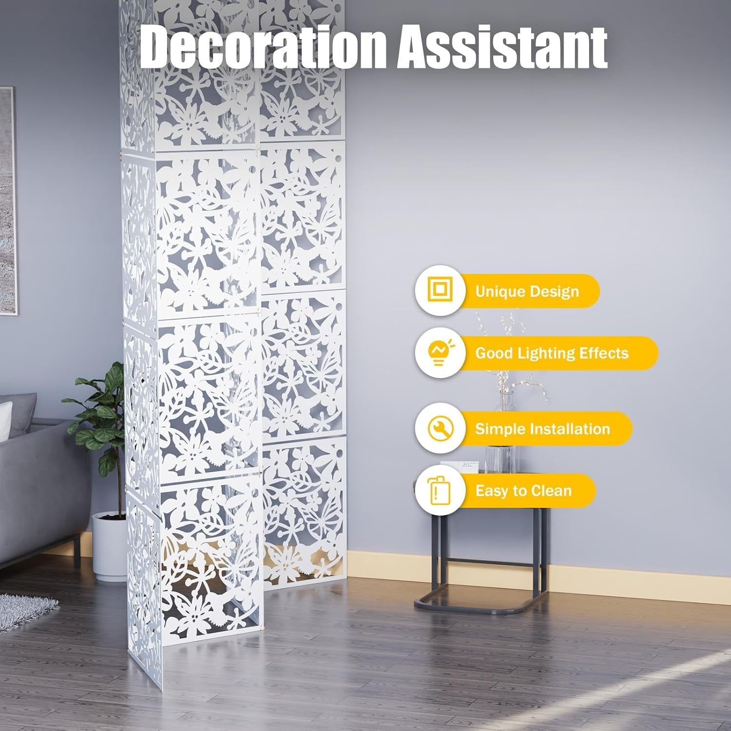 12Pc/set Room Divider Screen, 40x40 cm Wall Decor, Foldable Partition Panel Priv