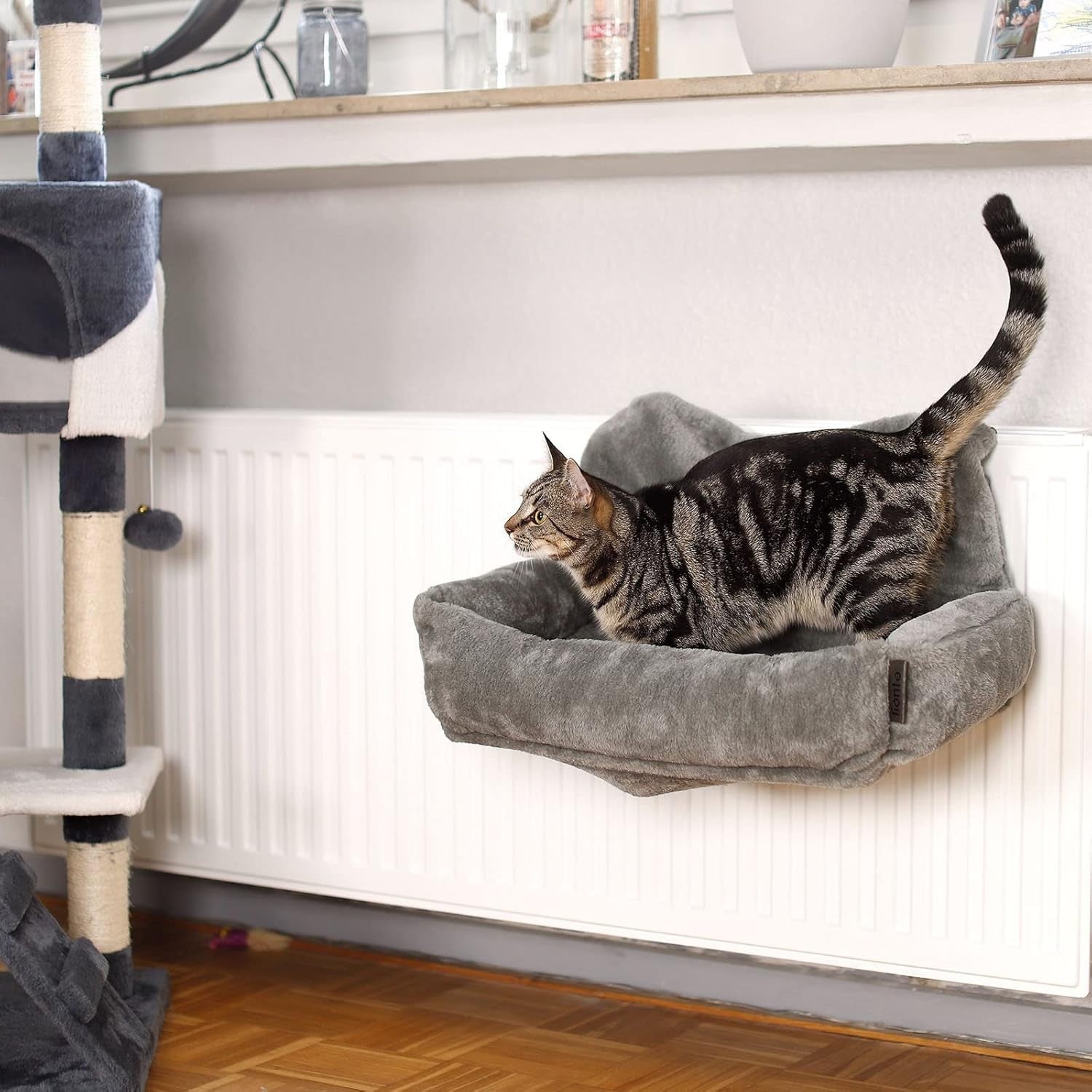 Plush Cat Radiator Bed Heating Hammock Washable Cover Heater Perch