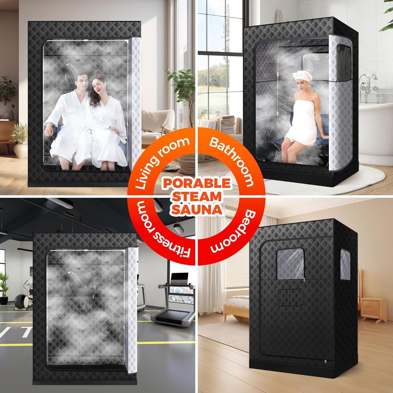 XL Portable Steam Sauna Tent 2-Person – Home Full Body Spa Box 71"