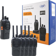 PMR446 Walkie Talkies 6 Pack Long Range 2 Way Radio w Headsets