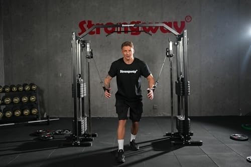 Cable Crossover Machine 150KG Weight Stack Pull Up Bar Home Gym