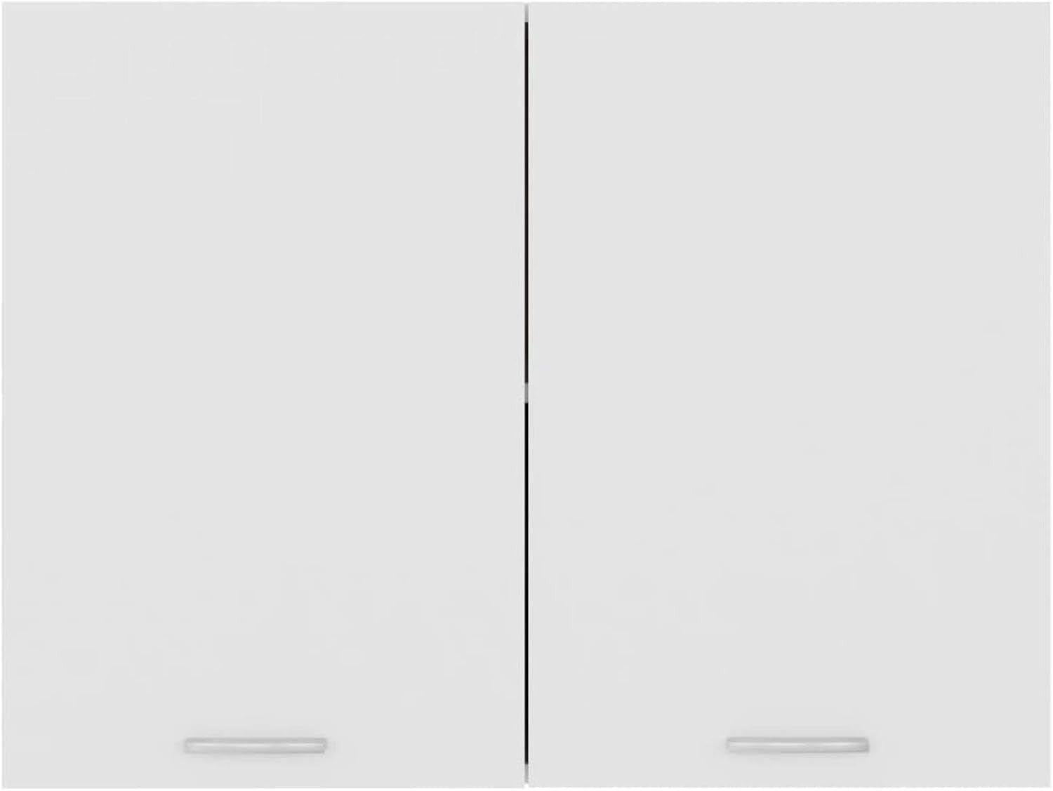 Space-Saving Wall Cabinet with 2 Doors & Shelves, Durable White Storage