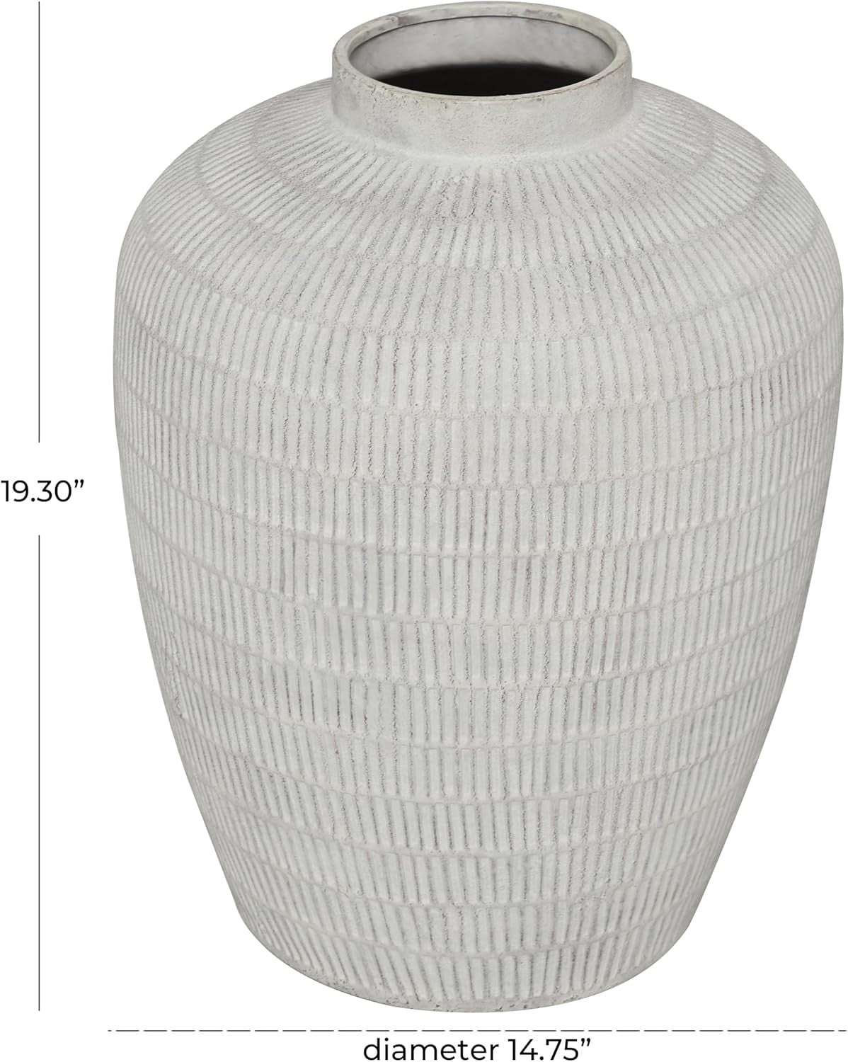 Large Ceramic Floor Vase Textured Cream Modern Minimalist Home Decor