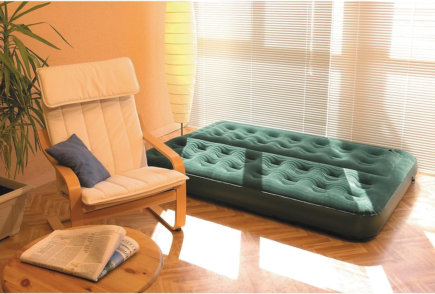 Double Inflatable Air Mattress Bed – Camping Mat, Flocked Comfort, Portable