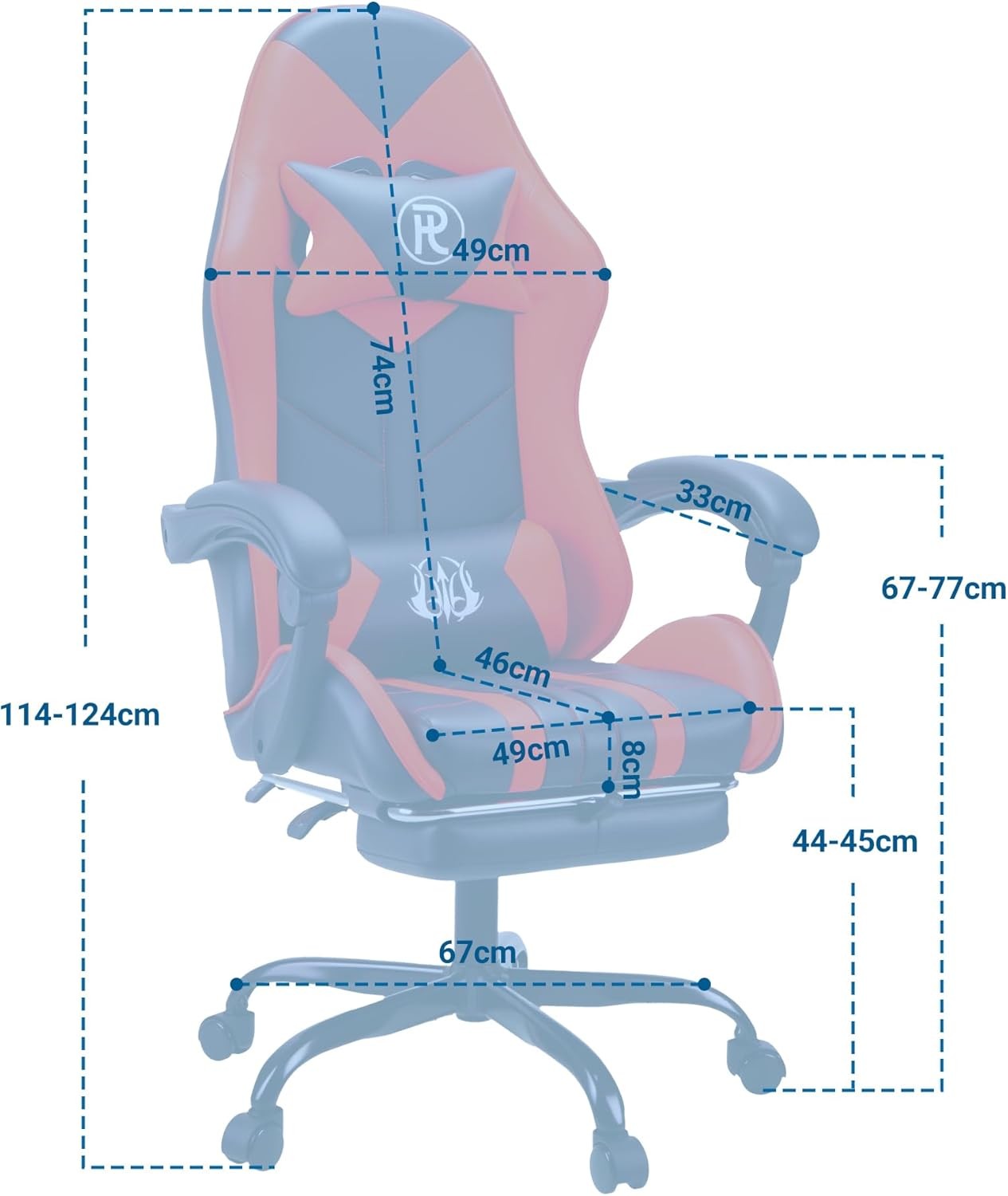 Ergonomic Gaming Chair with Footrest & Lumbar Support – Red PC Seat