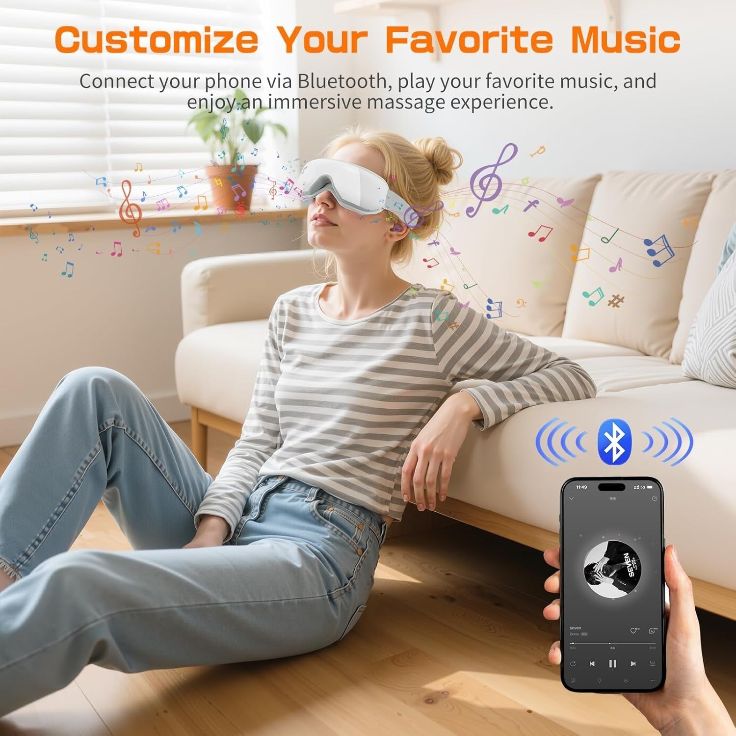 Heated Eye Massager Compression Music Dry Eye Strain Relief