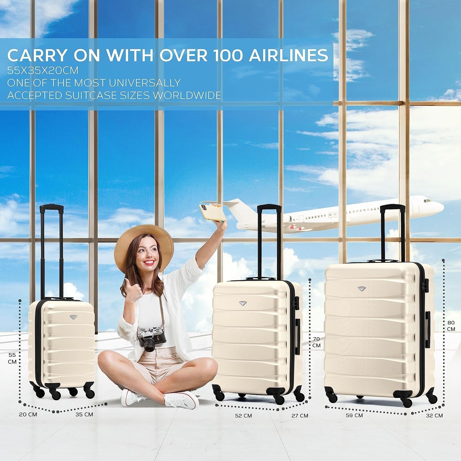 25” Medium ABS Hard Case Check In Luggage Lightweight 4 Spinner Wheels