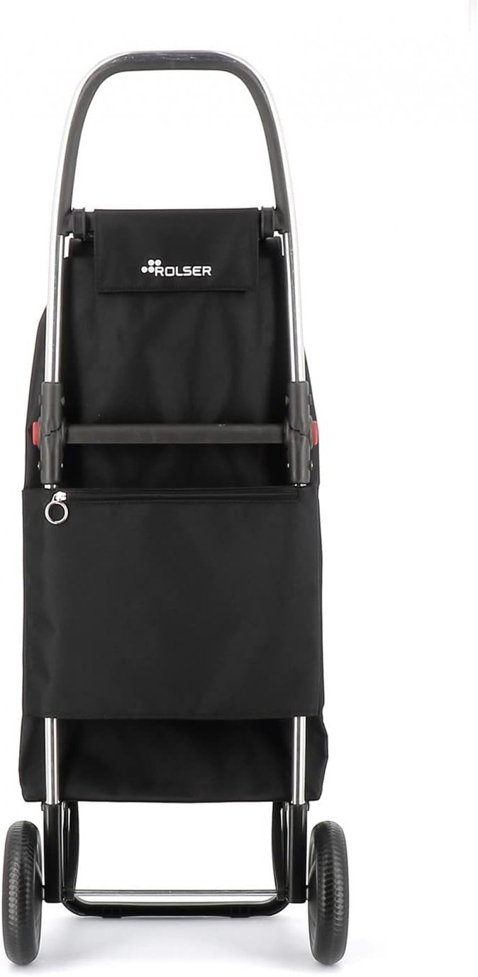 2 Wheel Foldable Shopping Trolley Lightweight Aluminium Frame Black