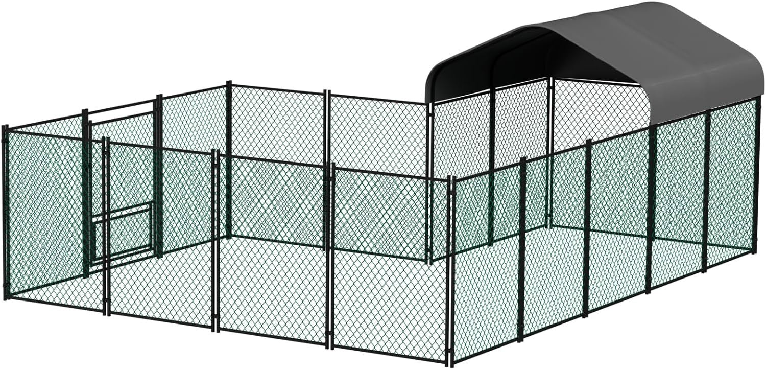 4x3x1.5m Walk In Chicken Run Metal Coop Waterproof Cover