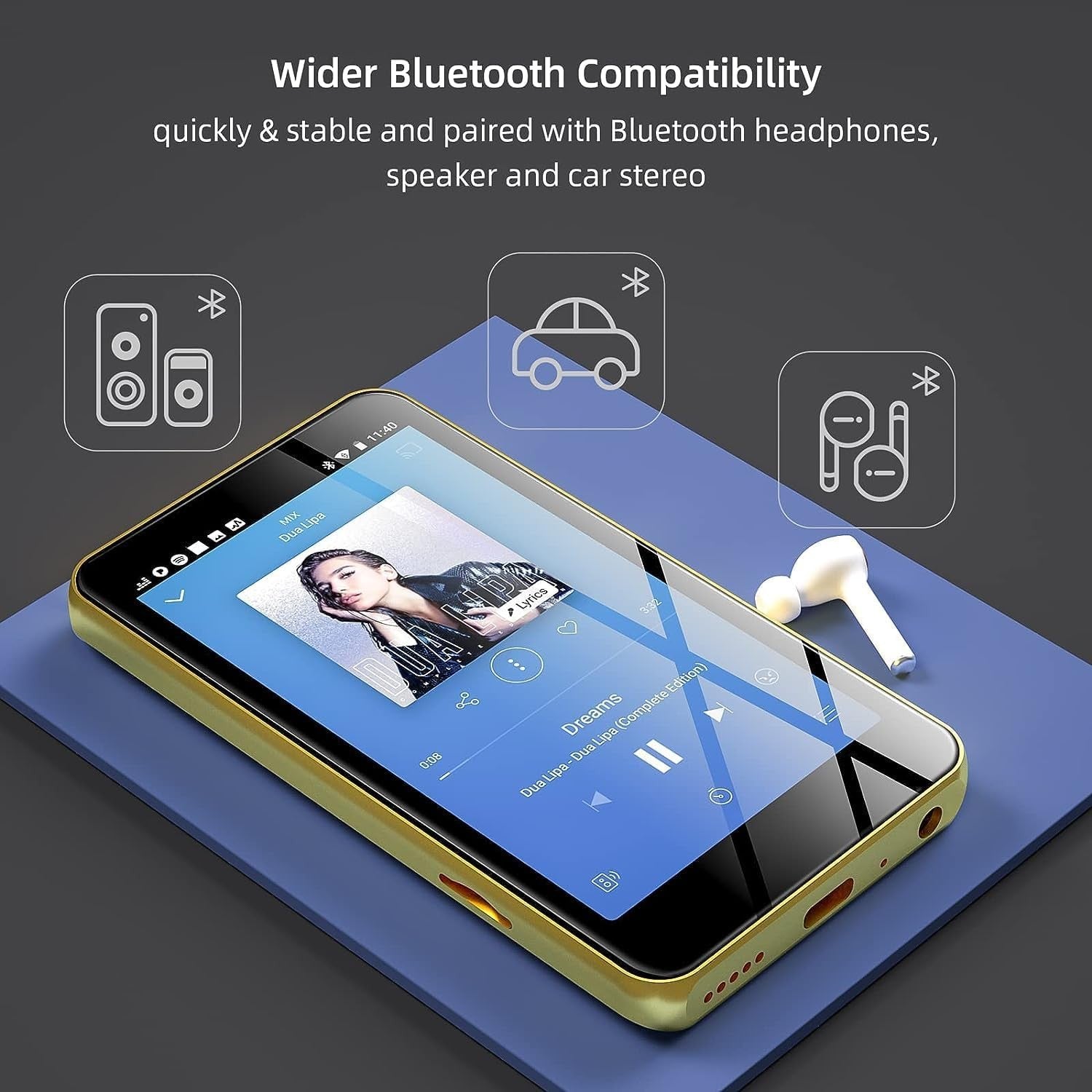 80GB MP3 Player Bluetooth WiFi 4" Touch Screen HiFi MP4