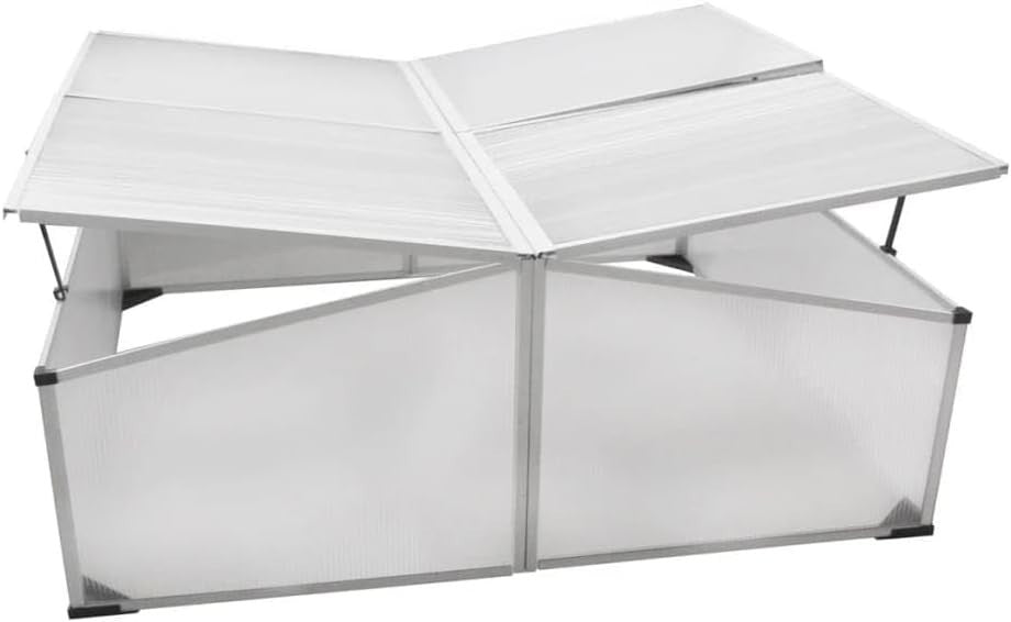 Cold Frame Greenhouse 108x110x41cm | 4-Lid Polycarbonate UV-Resistant Plant Box