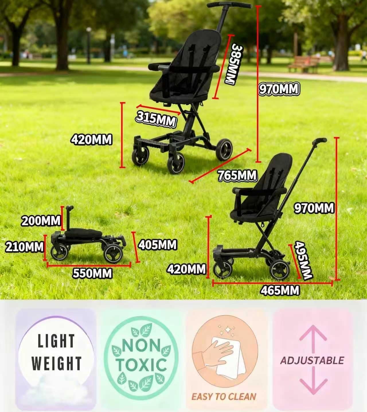 3in1 Baby Stroller Travel System Foldable Lightweight Toddler Buggy