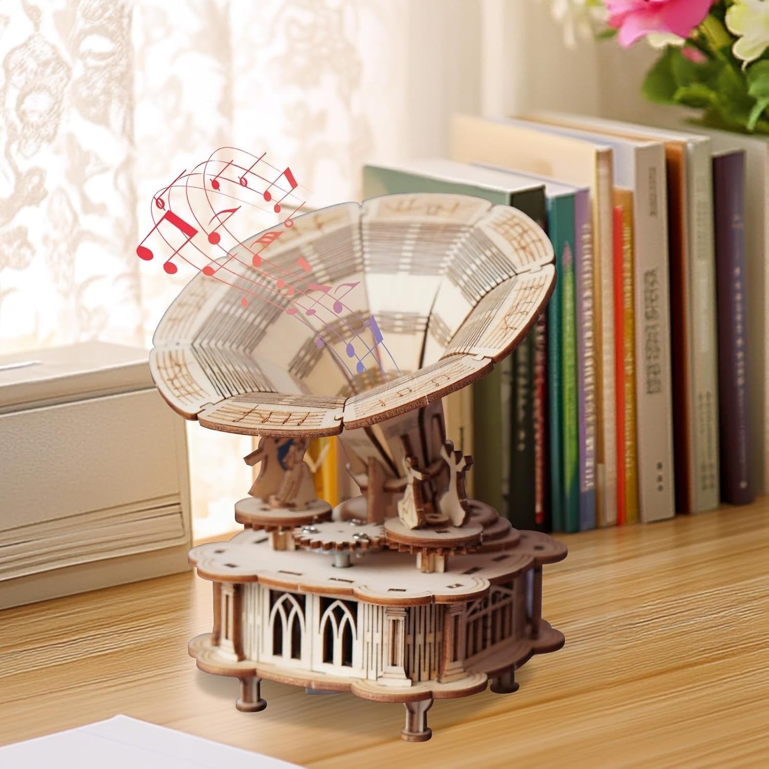 3D Wooden Gramophone Puzzle Music Box Model Kit DIY Craft, Fun & Gift