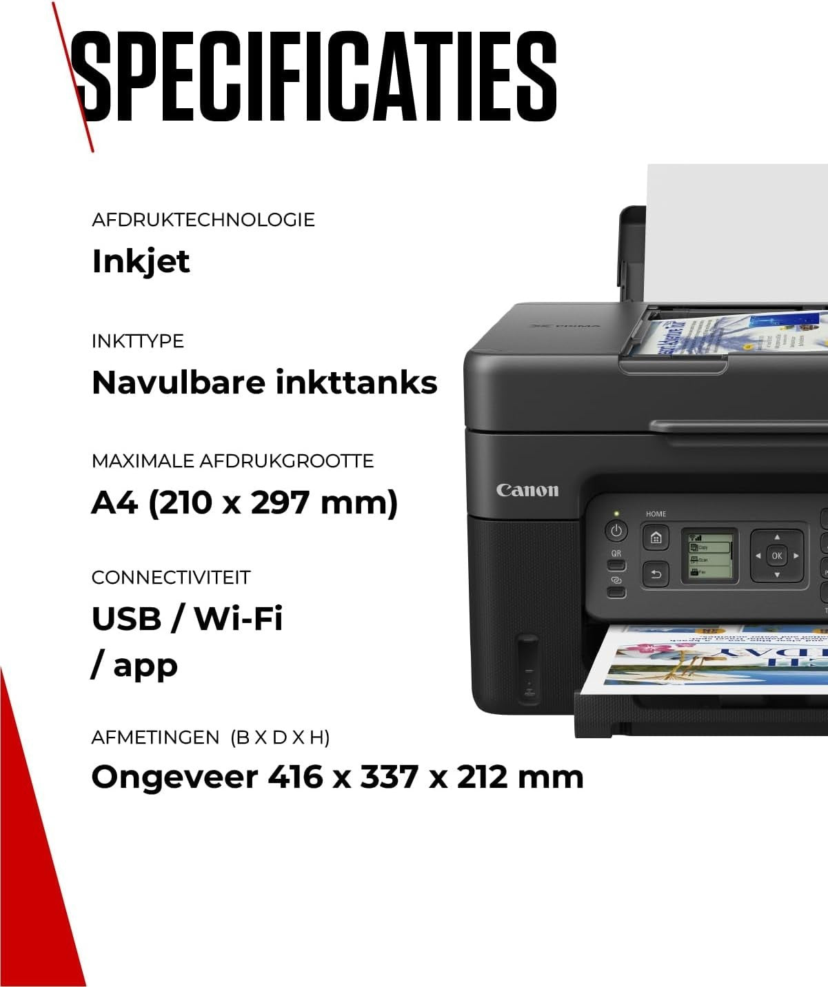 Colour Inkjet Photo Printer Black | High-Resolution USB A4 Printing