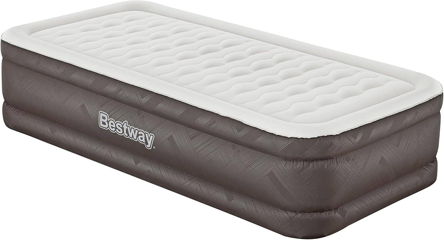 Twin Air Mattress with Built-In Pump Fast Inflate AC Pump 180kg Max Support