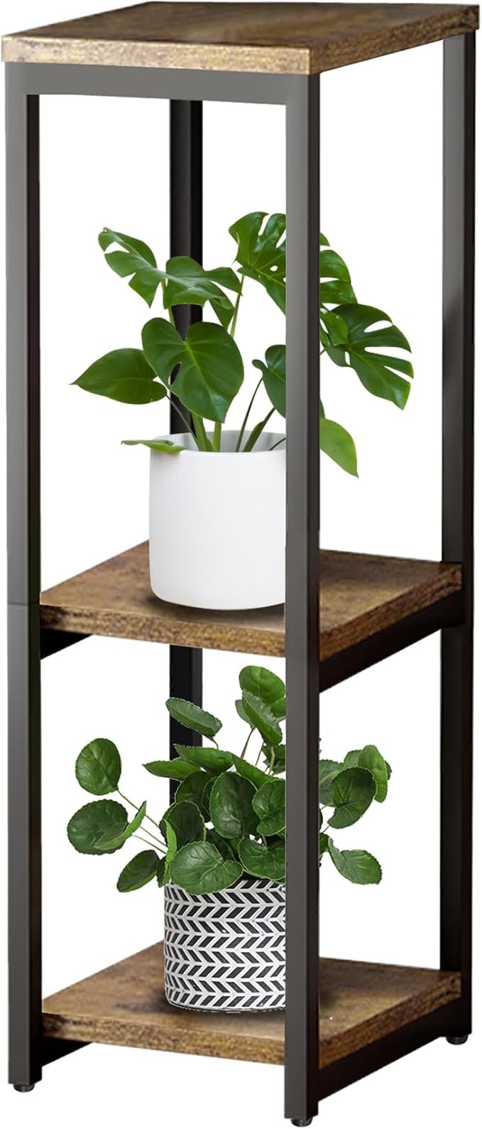 8 Tier Tall Metal Plant Stand with LED Grow Lights Indoor Multi Pot Shelf