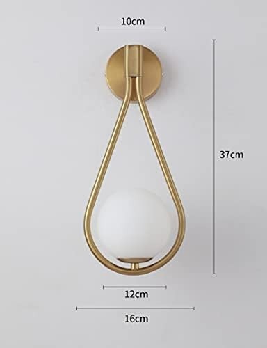 Vintage Gold Globe Wall Lights, 2PCS 5W LED for Bedroom & Living Room