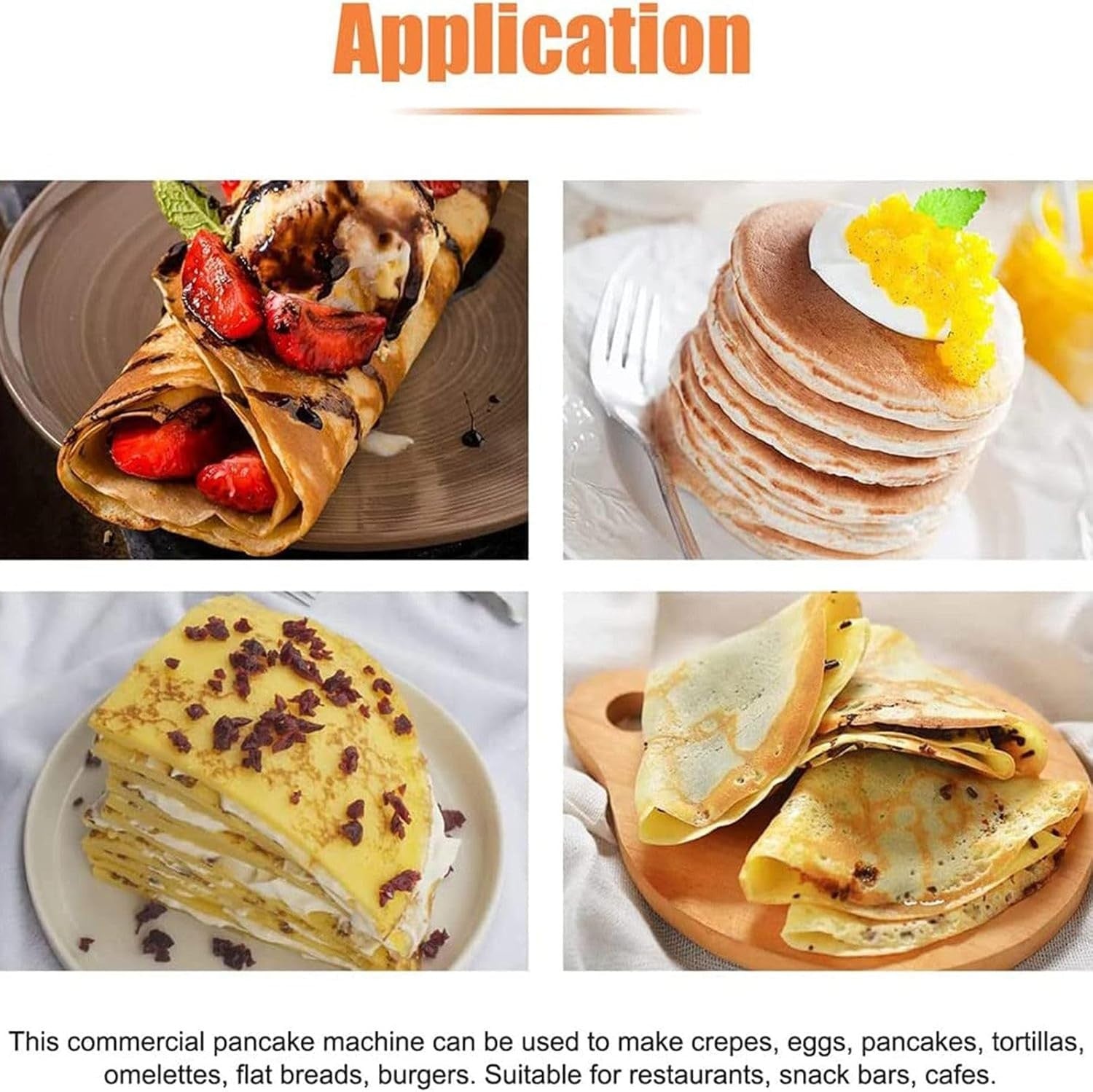 Commercial Electric Crepe Maker 2800W | 40cm Non-Stick Plate | Adjustable Temp