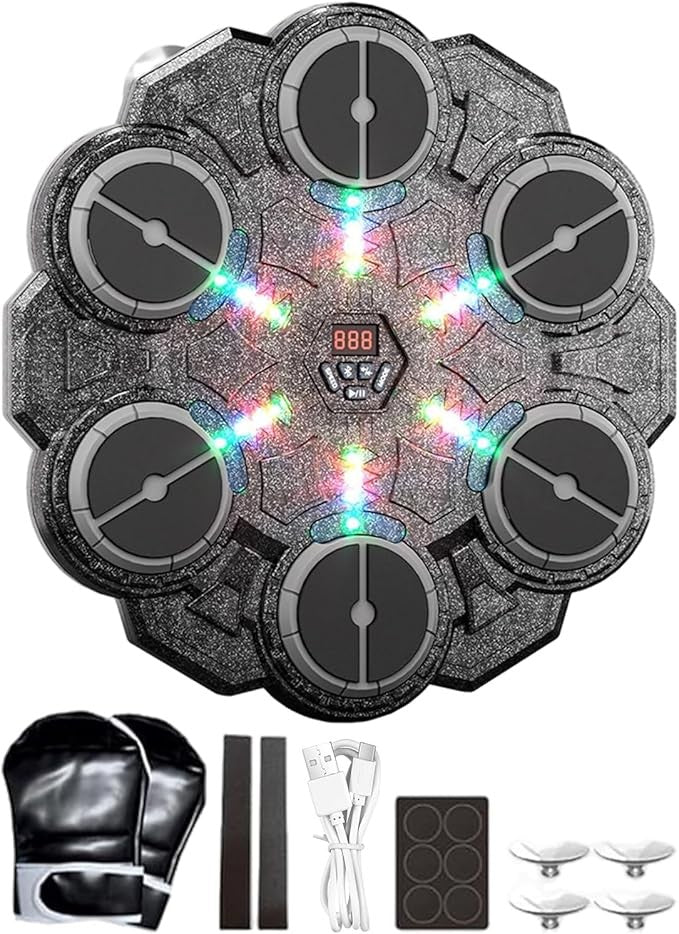 9 Speed Music Punching Wall Pad LED Interactive Home Boxing Fitness Trainer