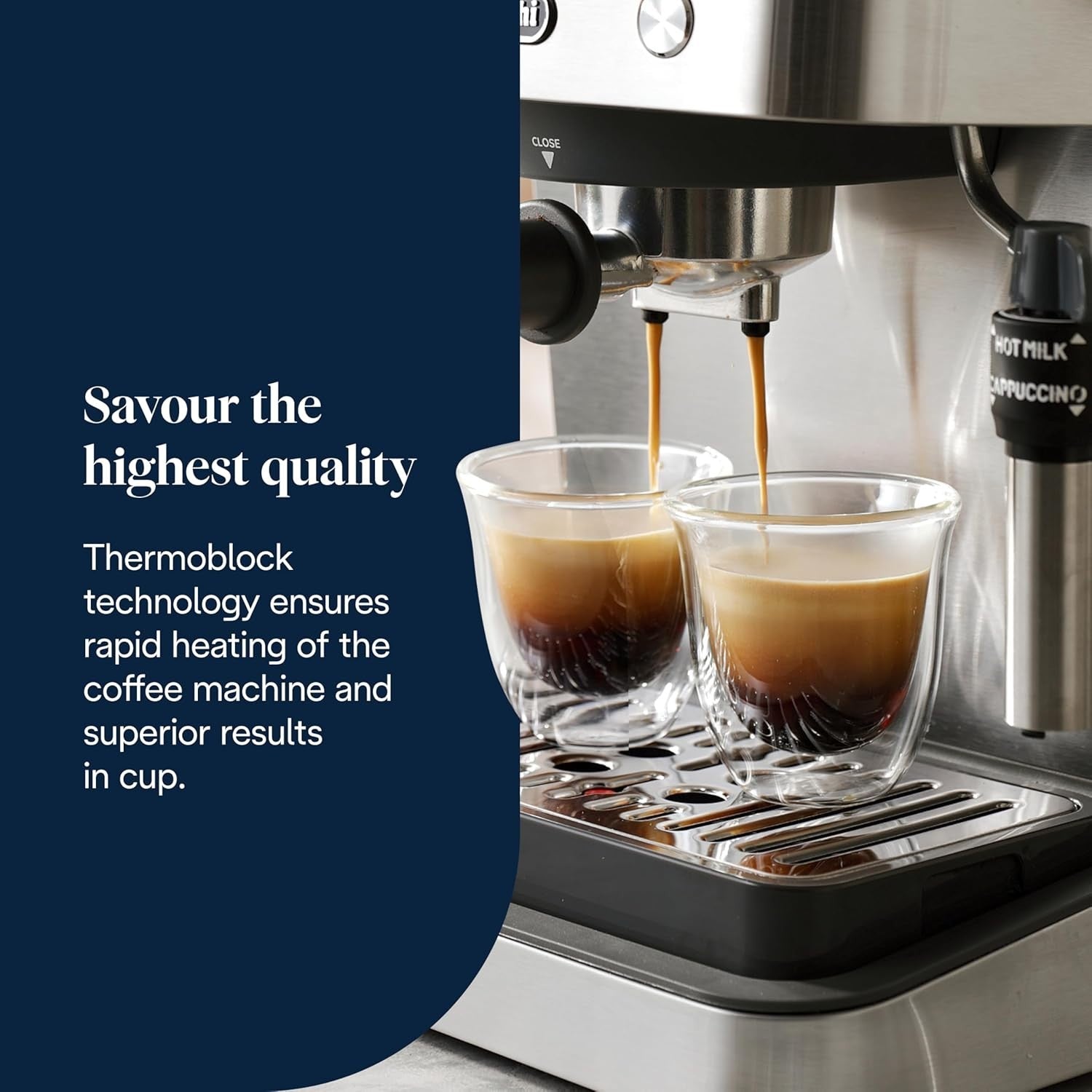 Premium Espresso Coffee Maker | 15 Bar Pressure | Steam Wand & Milk Frother