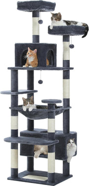 Large Cat Tree 184cm Extra Tall Multi Level Tower Dual Condos & Perches