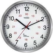 Large Radio Controlled Wall Clock 30cm Silent Sweep Aluminium Modern Design