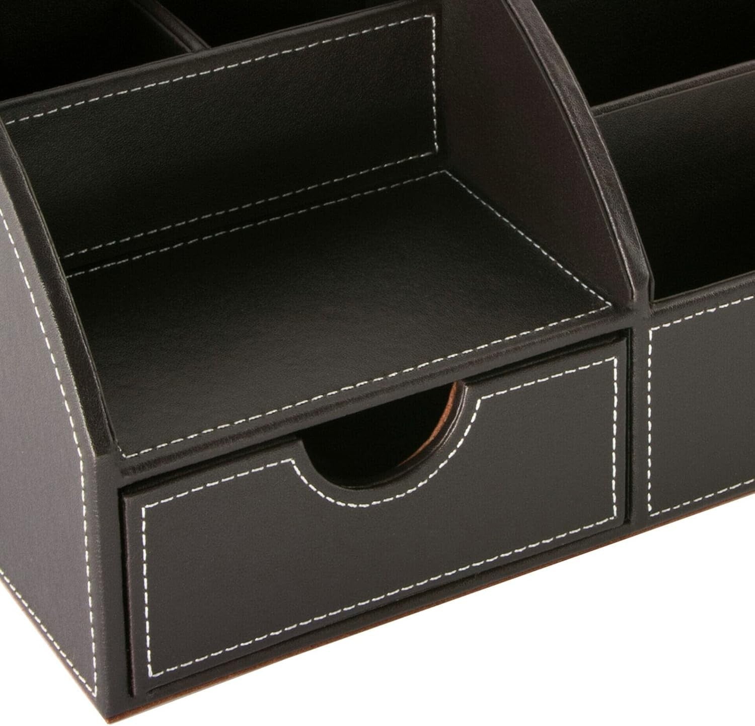 Faux Leather Desk Organiser 8-Compartment Drawer Pen and Stationery Caddy