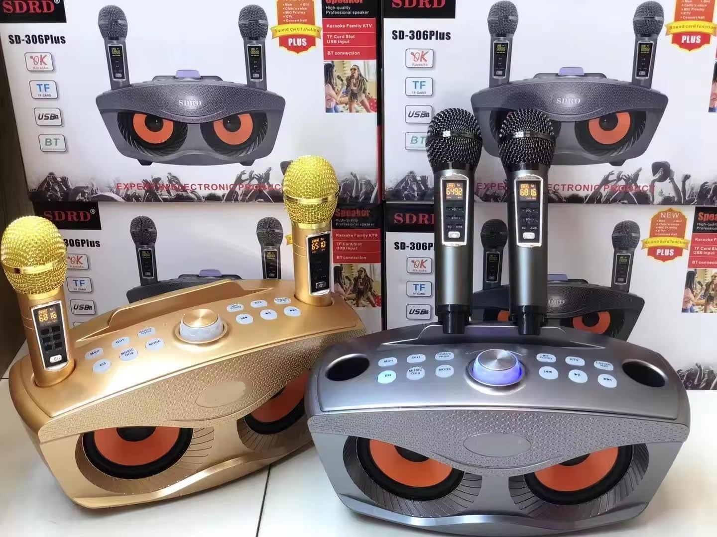 Omana Portable Karaoke Machine 30W Wireless Bluetooth Dual Mic Party Speaker Gre