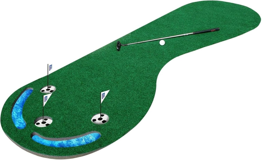 3 Hole Golf Putting Mat 9ft Indoor Practice Green Training Aid